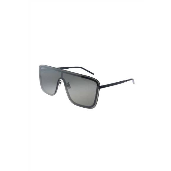 NEW SAINT LAURENT square acetate sunglasses with mirror lens in silver - Picture 1 of 3